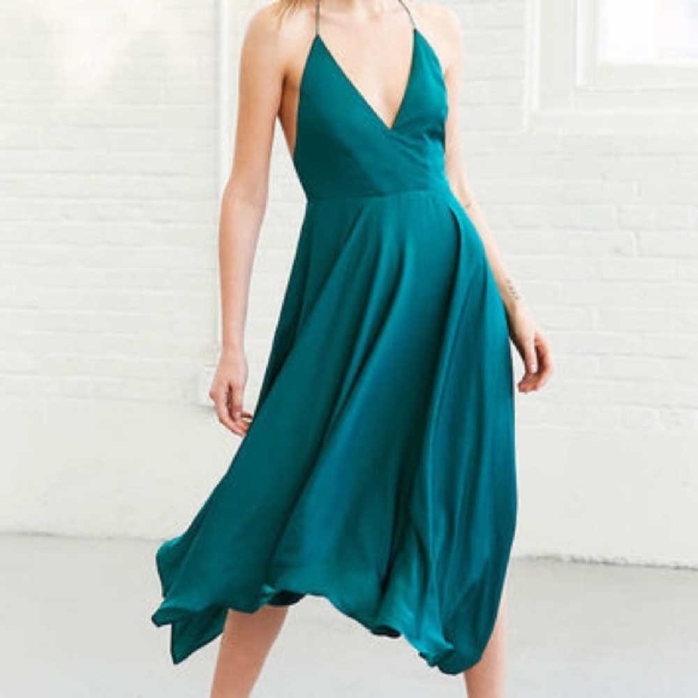 Kimchi blue vida satin teal dress